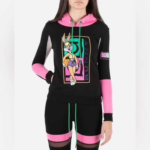Space Jams Sz XL FREEZE MAX LOLA BUNNY SPORT MESH HOODIE RARE - Picture 1 of 14